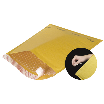 7 <span class='fraction'>1/4</span> x 12" Kraft #1 Self-Seal Bubble Mailers w/Tear Strip