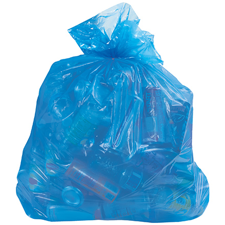 Blue Recycling Trash Liner - 13 Gallon, 1.1 Mil.