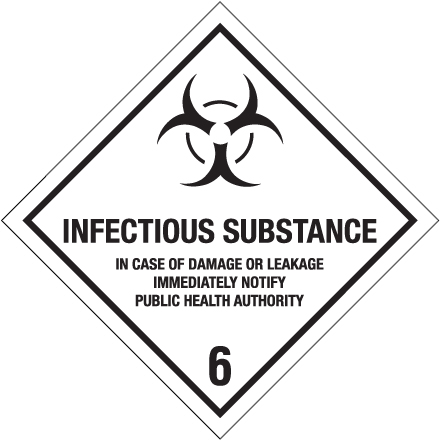 4 x 4" - "Infectious Substance - 6" Labels