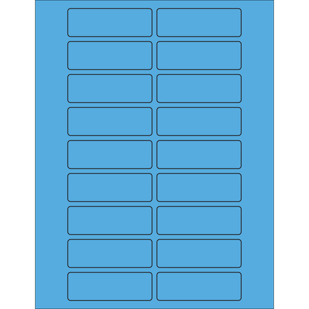 3 x 1" Fluorescent Blue Rectangle Laser Labels