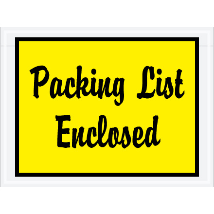 4 <span class='fraction'>1/2</span> x 6" Yellow "Packing List Enclosed" Envelopes